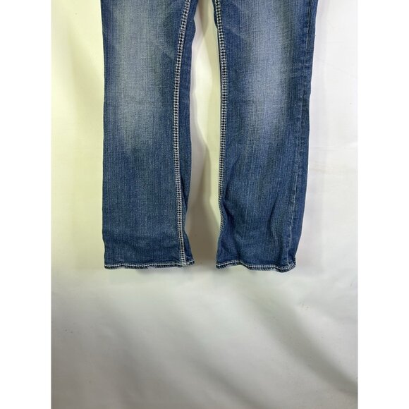 Silver Suki Thick Stitched Boocut Denim Blue Jeans Flap Pockets - Picture 2 of 11